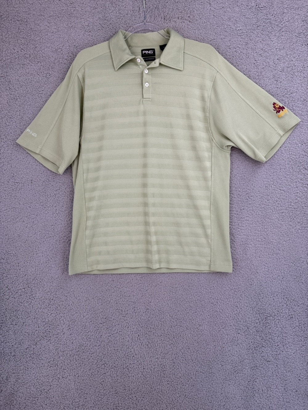 Arizona State Sun Devils PING Mens medium Green Short-Sleeve Performance Polo